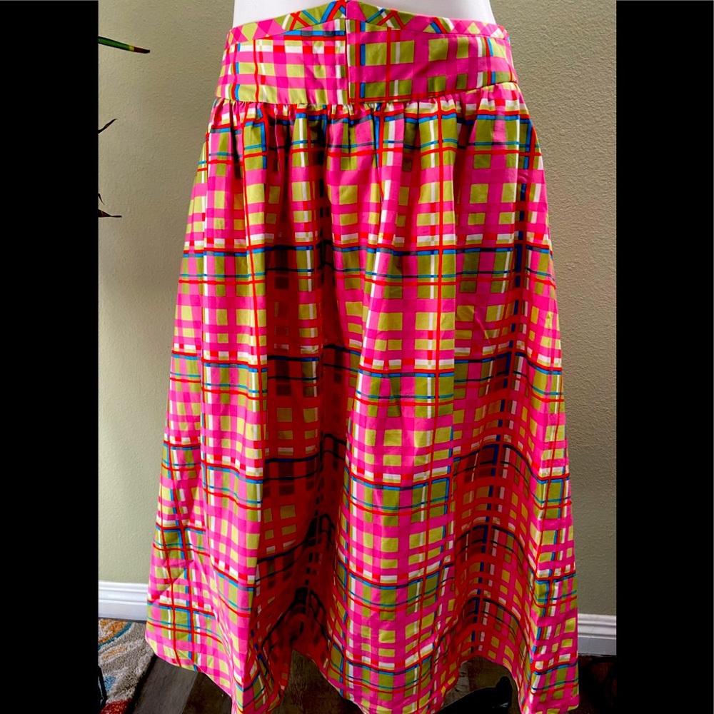 New York & Company Bright Pink Multi-Color A-Line Skirt